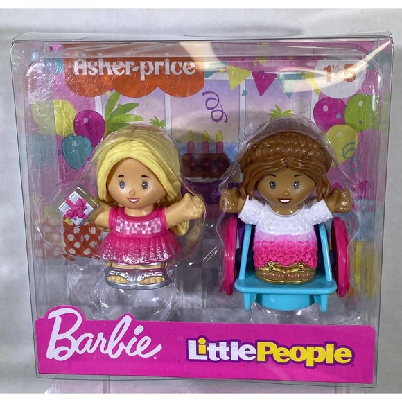 Fisher-Price Little People Barbie Party Figure 2 Pack HGP69 Girl in Wheelchair - Picture 1 of 2